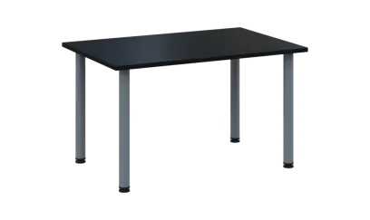 CRTR 120 jídelní stůl, kovová podnož stříbrná, deska 25 mm, 1194x800 mm, černá